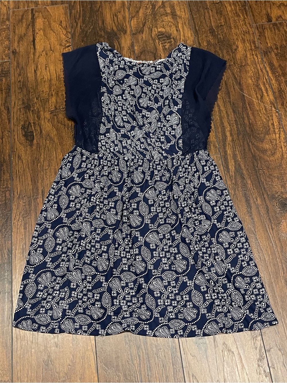 Juicy Couture Navy and White Paisley Mini Dress